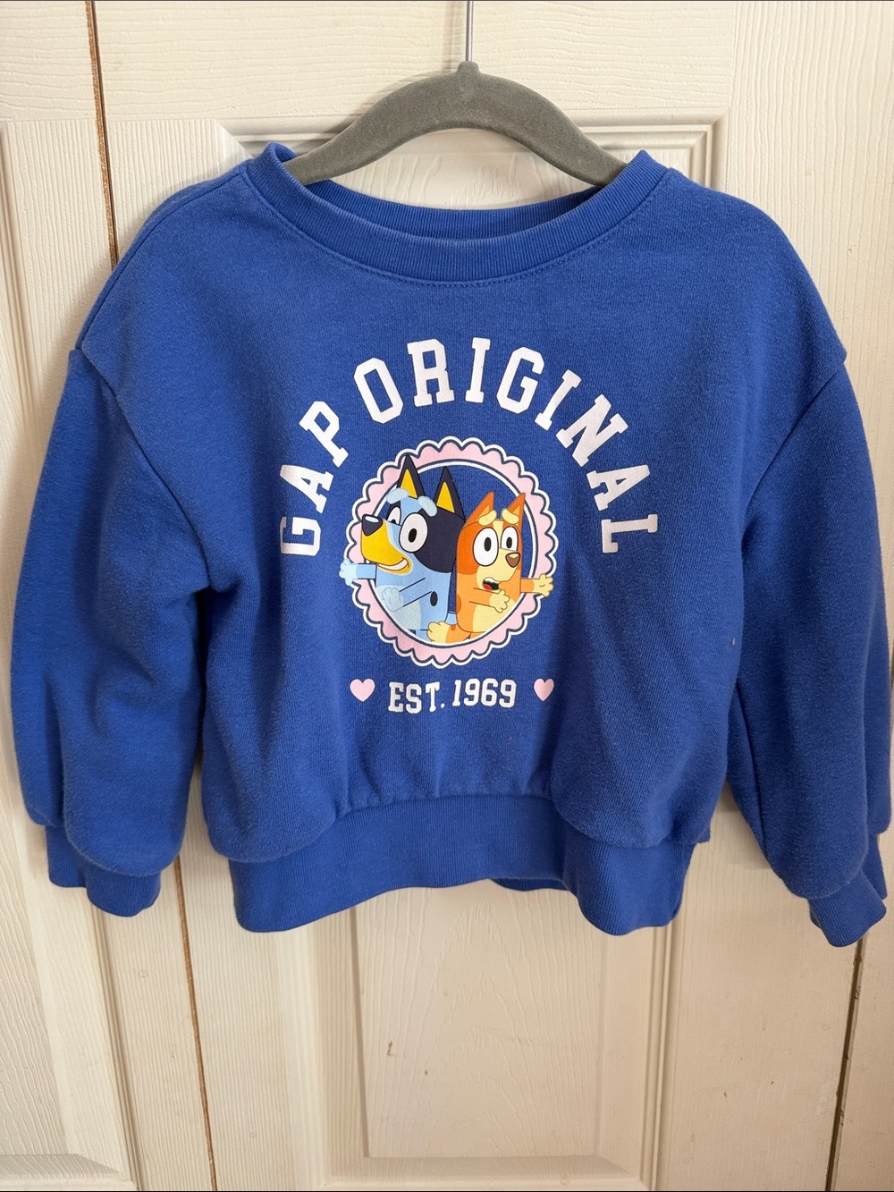 GAP Royal Blue Cartoon Logo Crewneck Sweatshirt